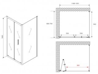 Душевой уголок ABBER Sonnenstrand AG07120B-S70B 120x70см чёрный